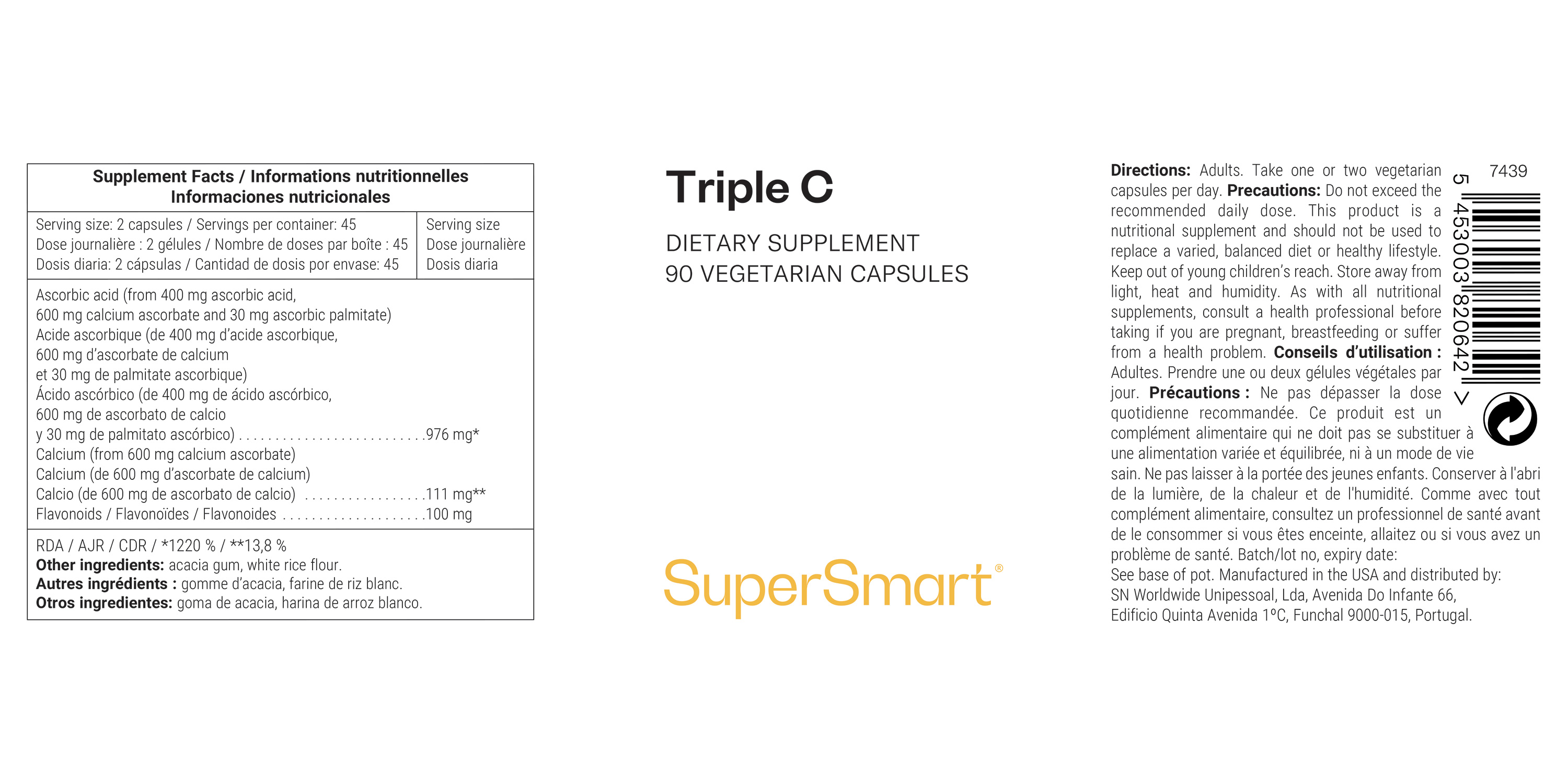 Complément alimentaire de vitamine C pour l'immunité