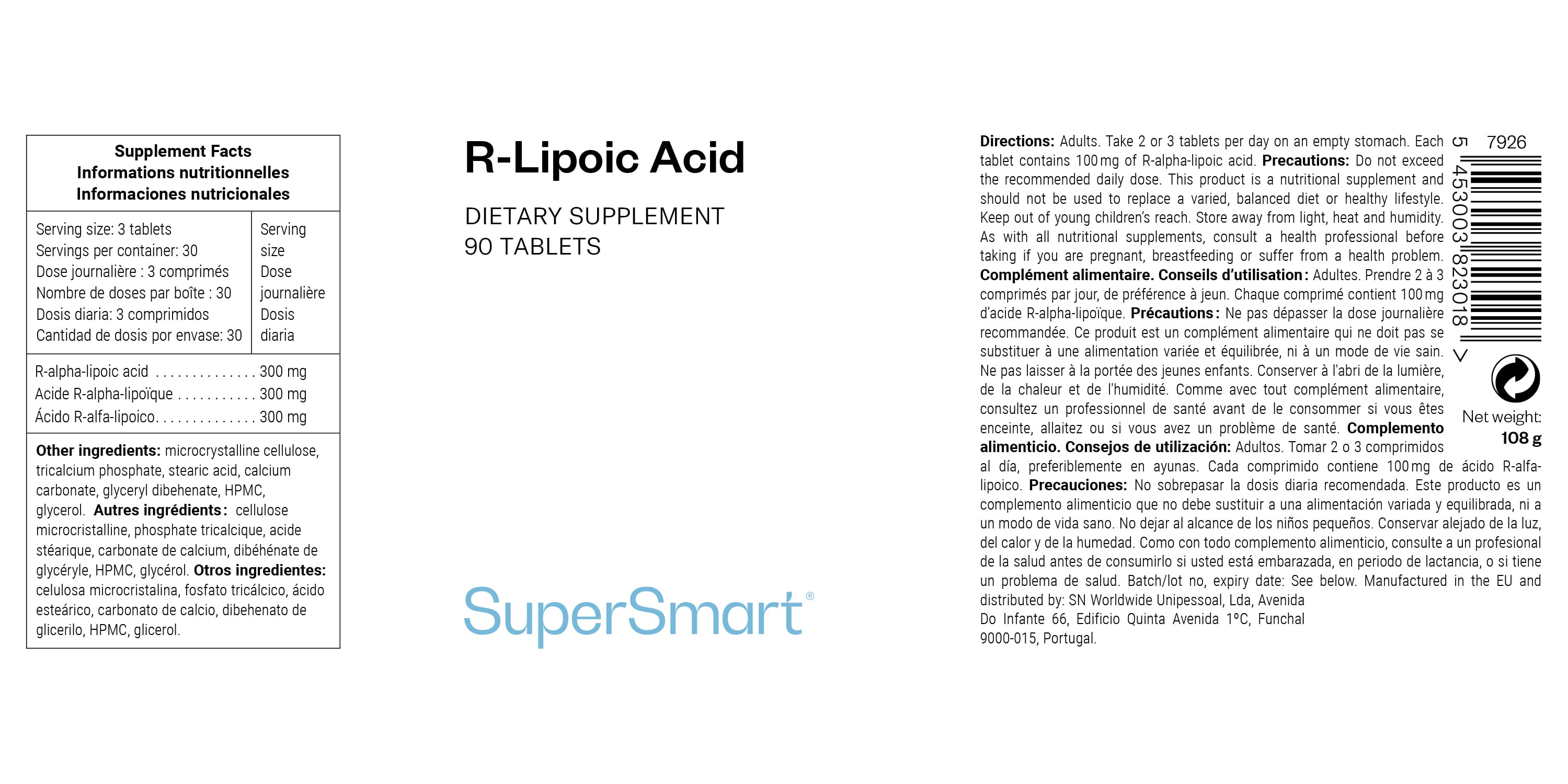 Acide R-Lipoïque complément alimentaire, antioxydant
