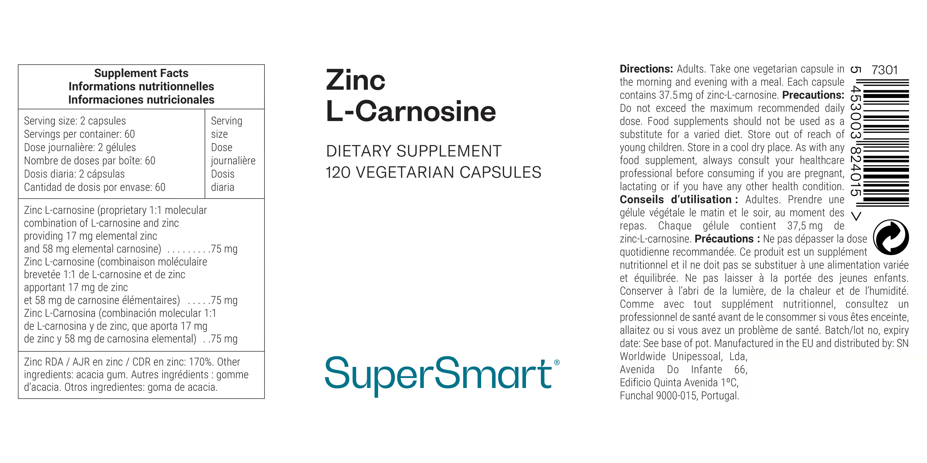 Supplément de Zinc L-carnosine