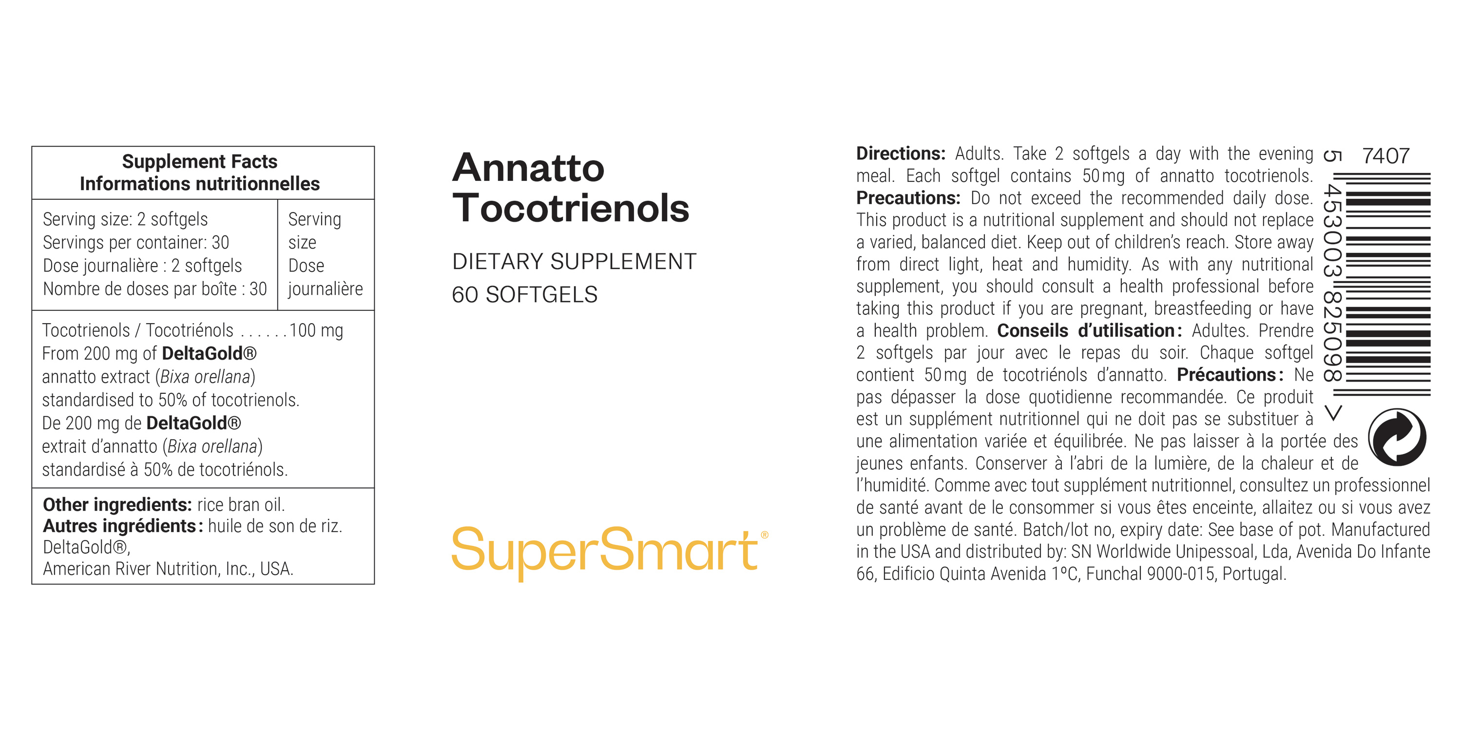 Supplément de Tocotriénols d'Annatto