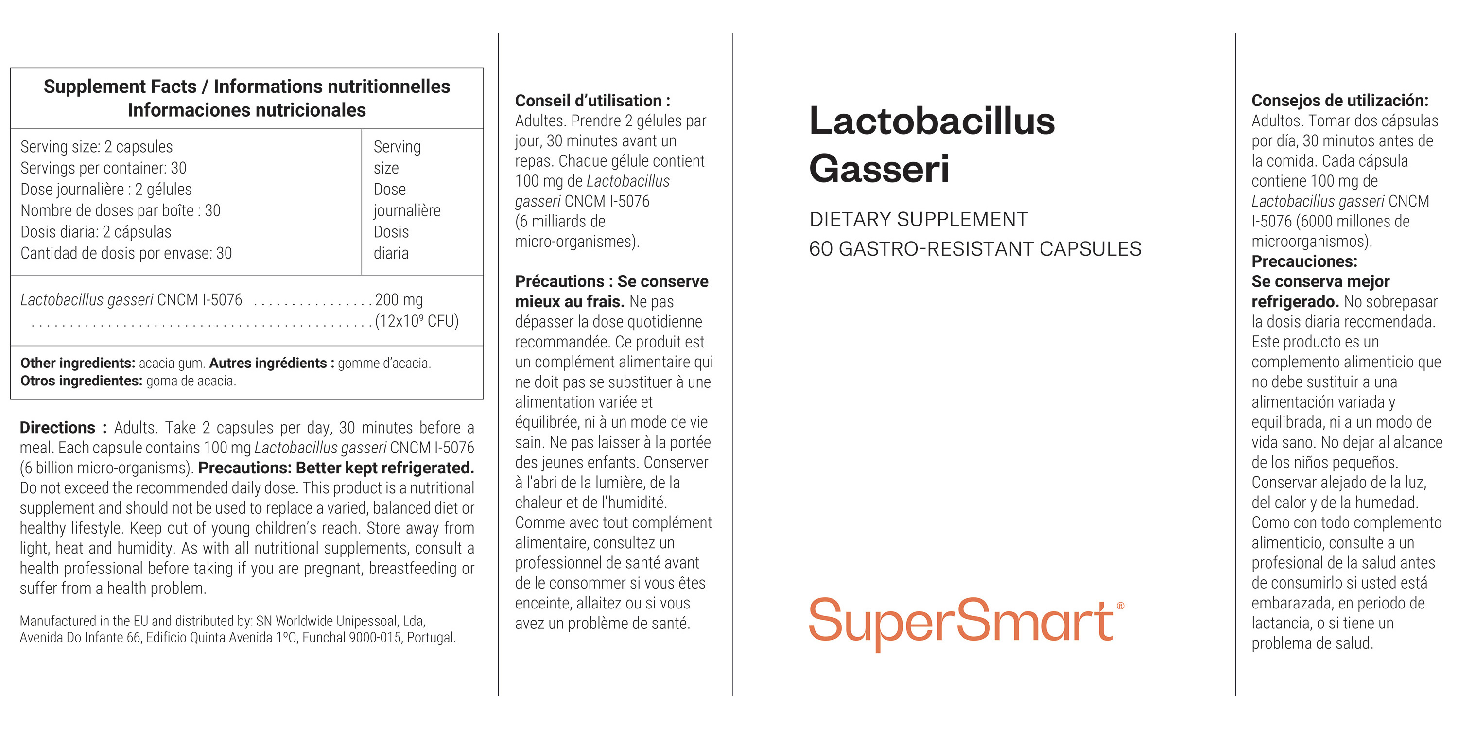 Supplément Lactobacillus Gasseri