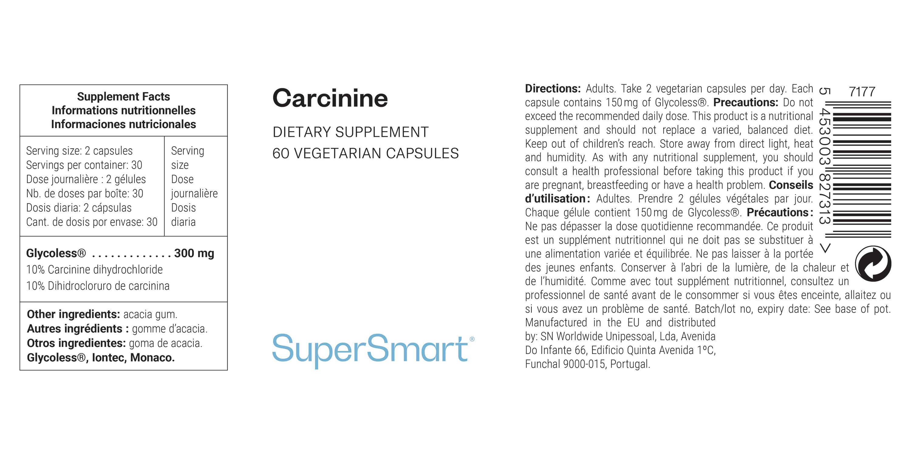 Complément de Dihydrochloride de Carcinine