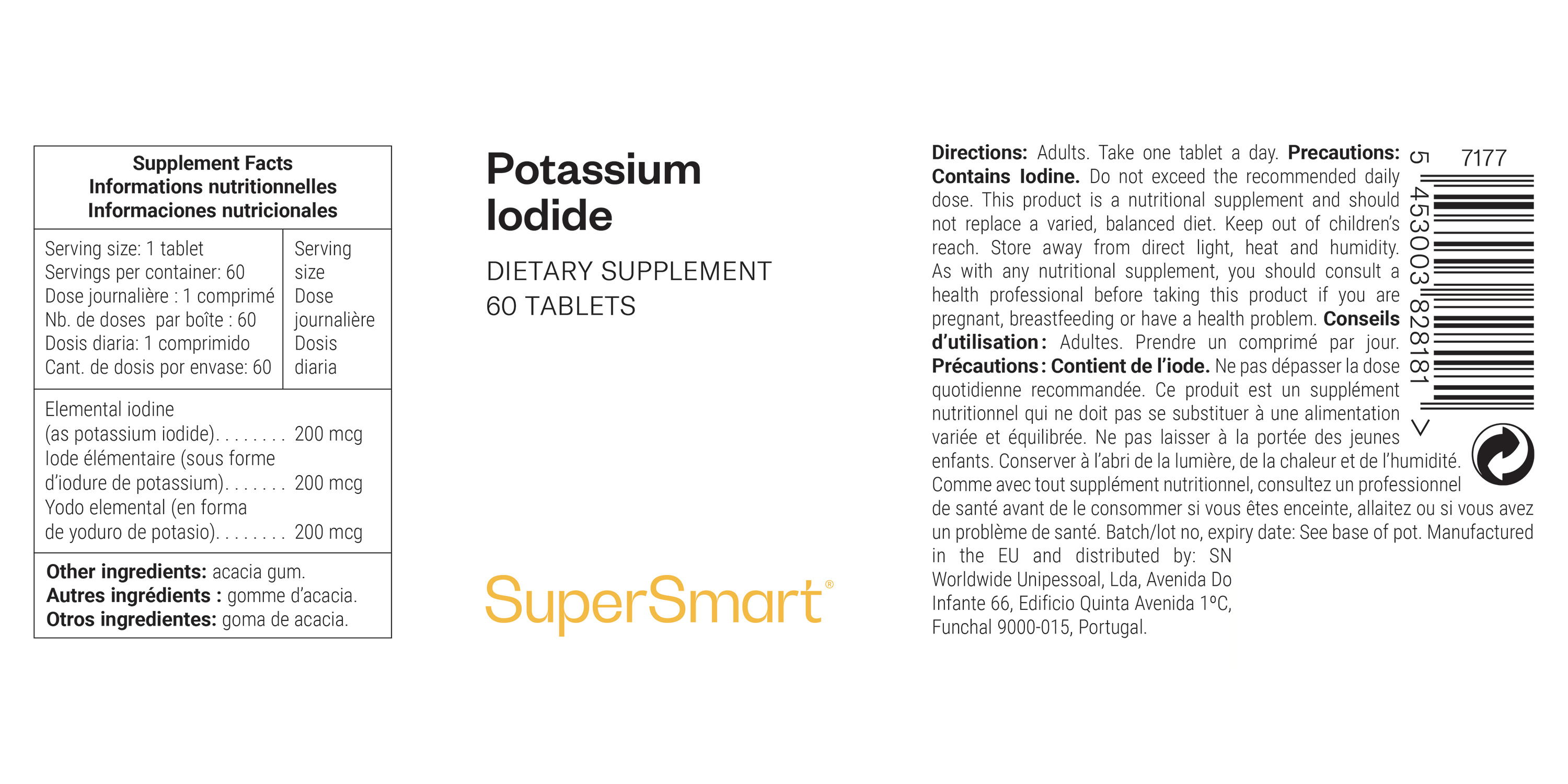 Comprimés d'iodure de potassium ou iode stable